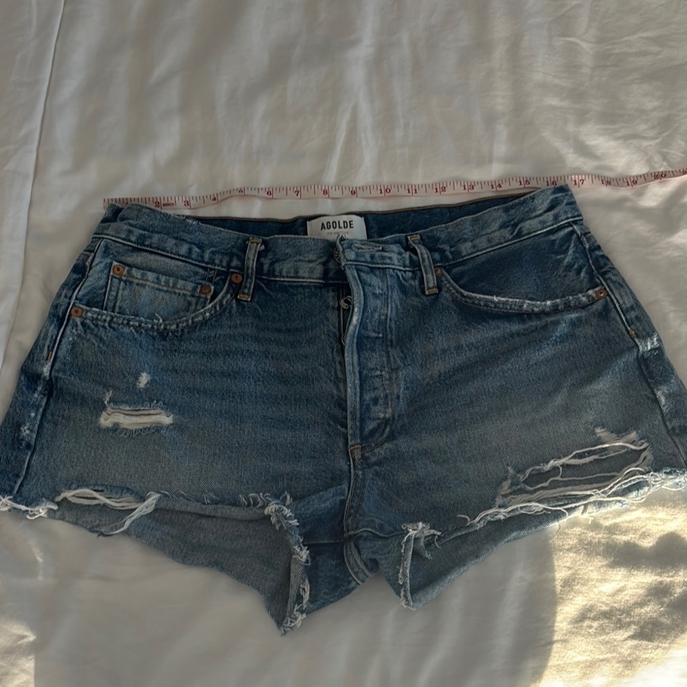 Agolde Blue Jean Shorts Classic Denim